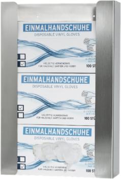 Edelstahl-Wandhalter für Handschuhboxen, 3-fach